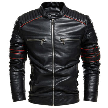Motorcycle Streetwear Sheepskin Stand Collar