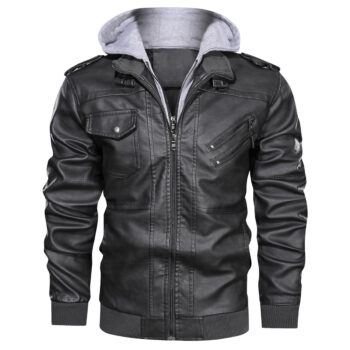 Men’s Bomber Vintage Black Genuine Sheepskin