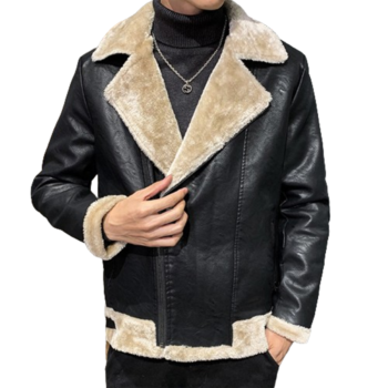 Men’s B3 Aviator Bomber Black Collar Air Force Pilot Jacket