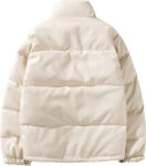 Men’s Beige Baggy Padded Puffer Leather Jacket