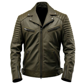 Men’s Army Green Black Genuine Sheepskin