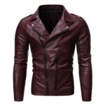 Wine-red-xpteeh Genuine Sheepskin Leather Jacket