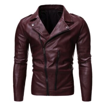 Wine-red-xpteeh Genuine Sheepskin Leather Jacket