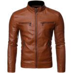 Tan-Brown-va7rut Genuine Sheepskin Leather Jacket