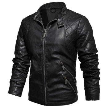 Biker Black Genuine Sheepskin Motorcycle Rider Classic Leather Jacket