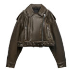 Women's Brown moto Leather Jacket
