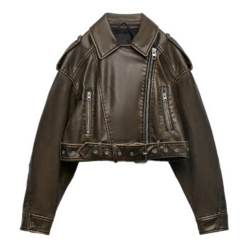 Women's Brown moto Leather Jacket