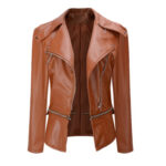 Women's Brown Biker Leather Jacket