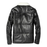 Men’s A2 Aviator Black Puffer Leather Jacket 1