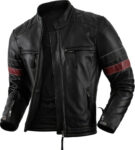 Men’s Black Biker Lightweight Leather Jacket (4)