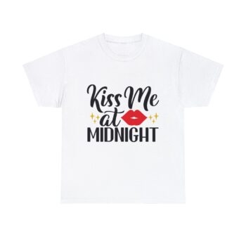 Romantic Kiss Me at Midnight Valentine Day Love Romance Unisex Heavy Cotton T-Shirt