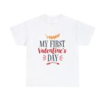 My First Valentine’s Day 14 Februray Proposal Roses Valentine Day Heavy Cotton T-Shirt for Men