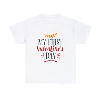 My First Valentine’s Day 14 Februray Proposal Roses Valentine Day Heavy Cotton T-Shirt for Men
