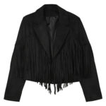 Women's Black Fringe Leather Jacket