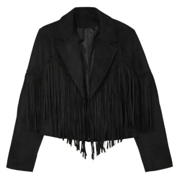 Women's Black Fringe Leather Jacket