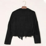 Women’s Black Suede Motor Biker Leather Jacket 1