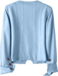 Women’s Sky Blue V Neck Lightweight Leather Jacket