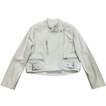 Women's White Motorcycle Leather Jacket