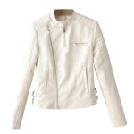 Women's Baby White Leather Jacket