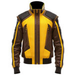 Men’s Yellow Brown Genuine Sheepskin Classy Leather Jacket