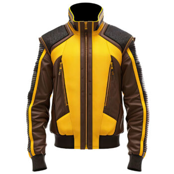 Men’s Yellow Brown Genuine Sheepskin Classy Leather Jacket