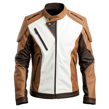 Men’s Distressed Brown Genuine Sheepskin Smooth Multi-Zipper Casual Soft Moto Biker Leather Jacket