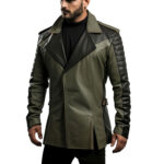 Men’s Olive Green Genuine Sheepskin Leather Jacket