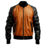 Men’s Brown Black Genuine Sheepskin Baseball Comfortable Winter Outerwear Stylish Bomber Leather Jacket