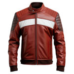 Men’s Maroon Brown Genuine Sheepskin Stylish Quilted Winter Zip-up Lightweight Rider Soft Leather Jacket