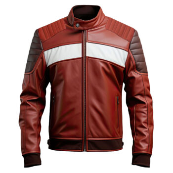 Men’s Maroon Brown Genuine Sheepskin Stylish Quilted Winter Zip-up Lightweight Rider Soft Leather Jacket