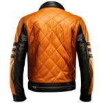 mrvirani2_mens_gold_orange_and_dark_grey_quilted_leather_jacket_front
